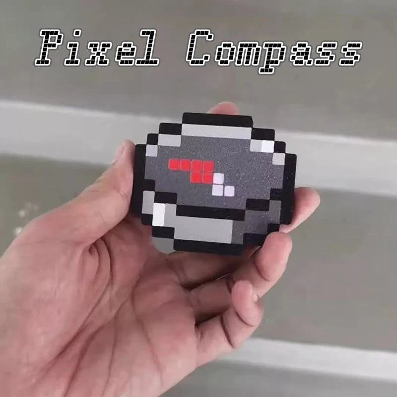 Pixel Style Compass Ornament True Can Indicate Direction Rechargeable MC Virtual Gaming World Gift Decoration Handicraft