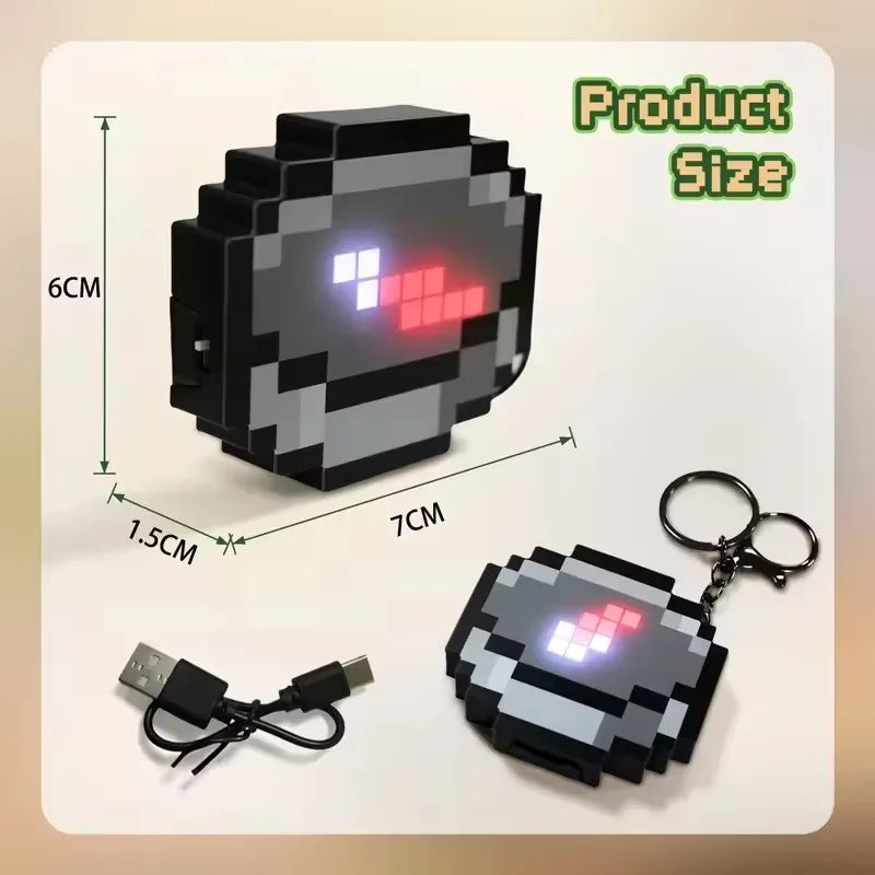 Pixel Style Compass Ornament True Can Indicate Direction Rechargeable MC Virtual Gaming World Gift Decoration Handicraft