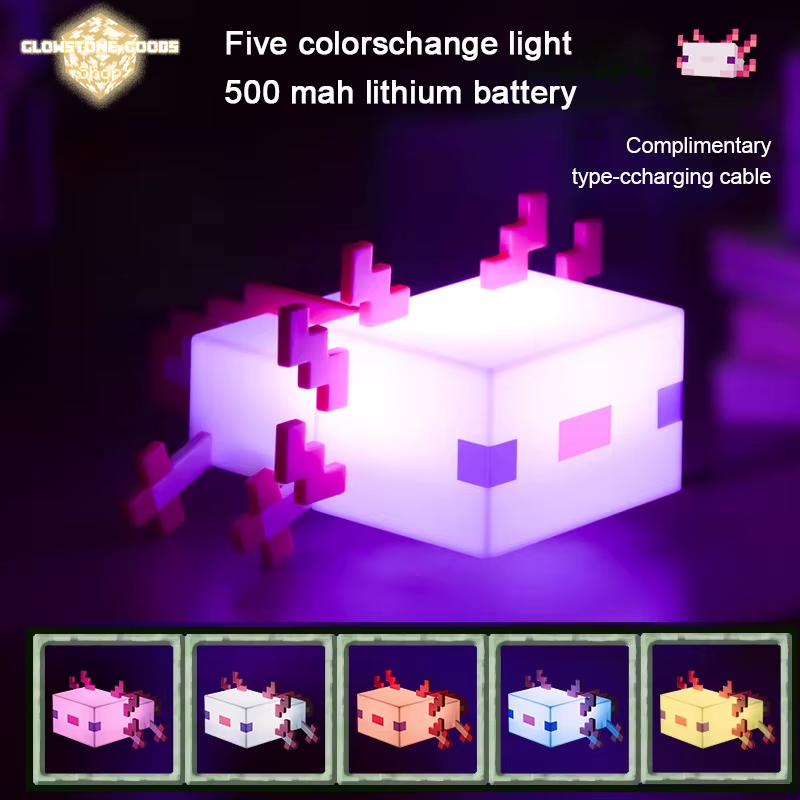 Pixel Axolotl Lamp