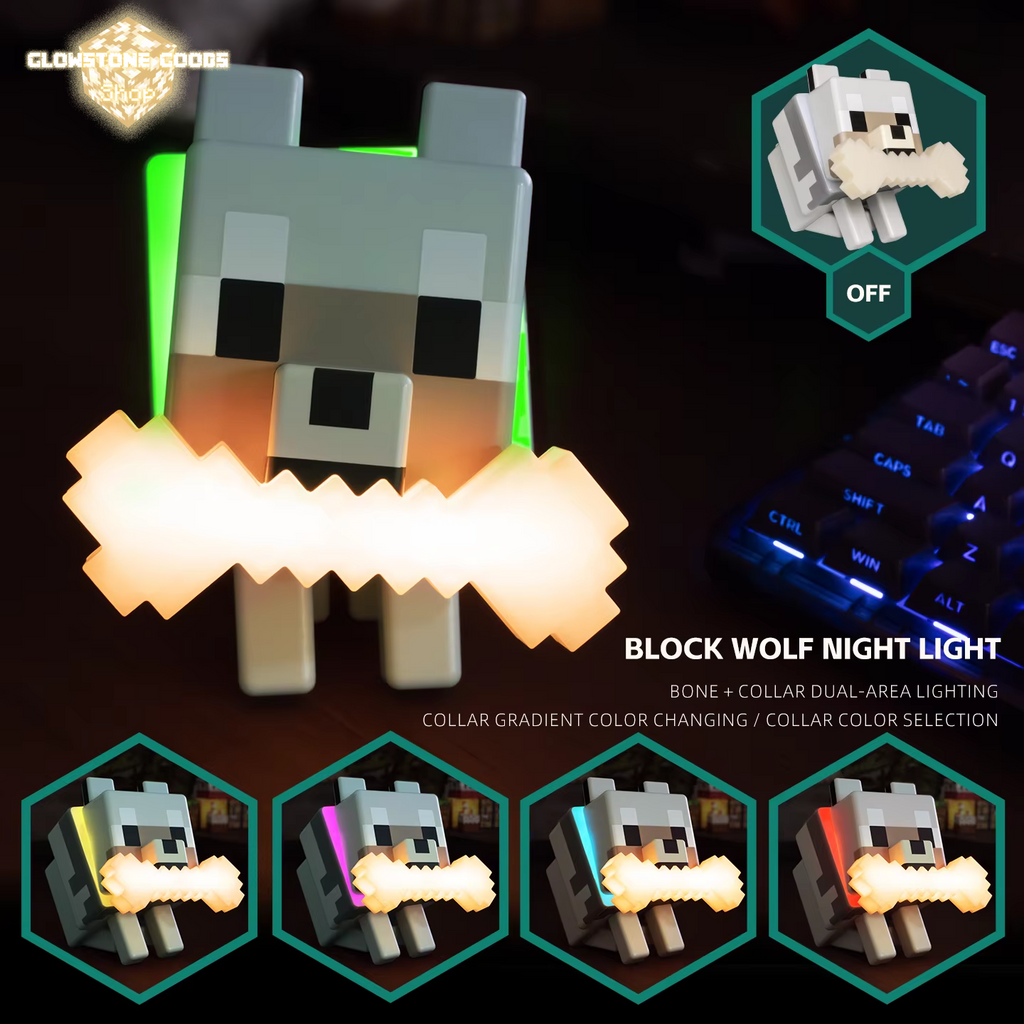 Pixel Wolf Lamp