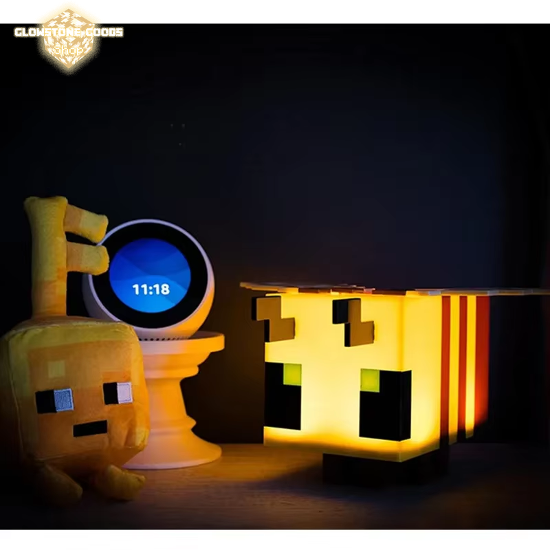 LED Toy Creative Bee Battery Night Light MC Model Room Home Atmosphere Night Light Table Lamp Children'S Gift