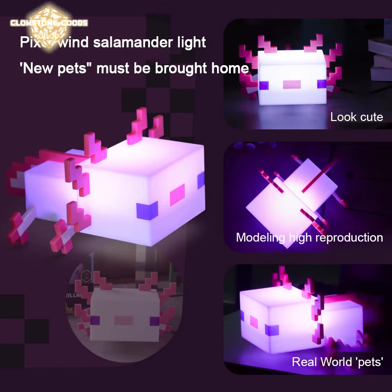 Pixel Axolotl Lamp